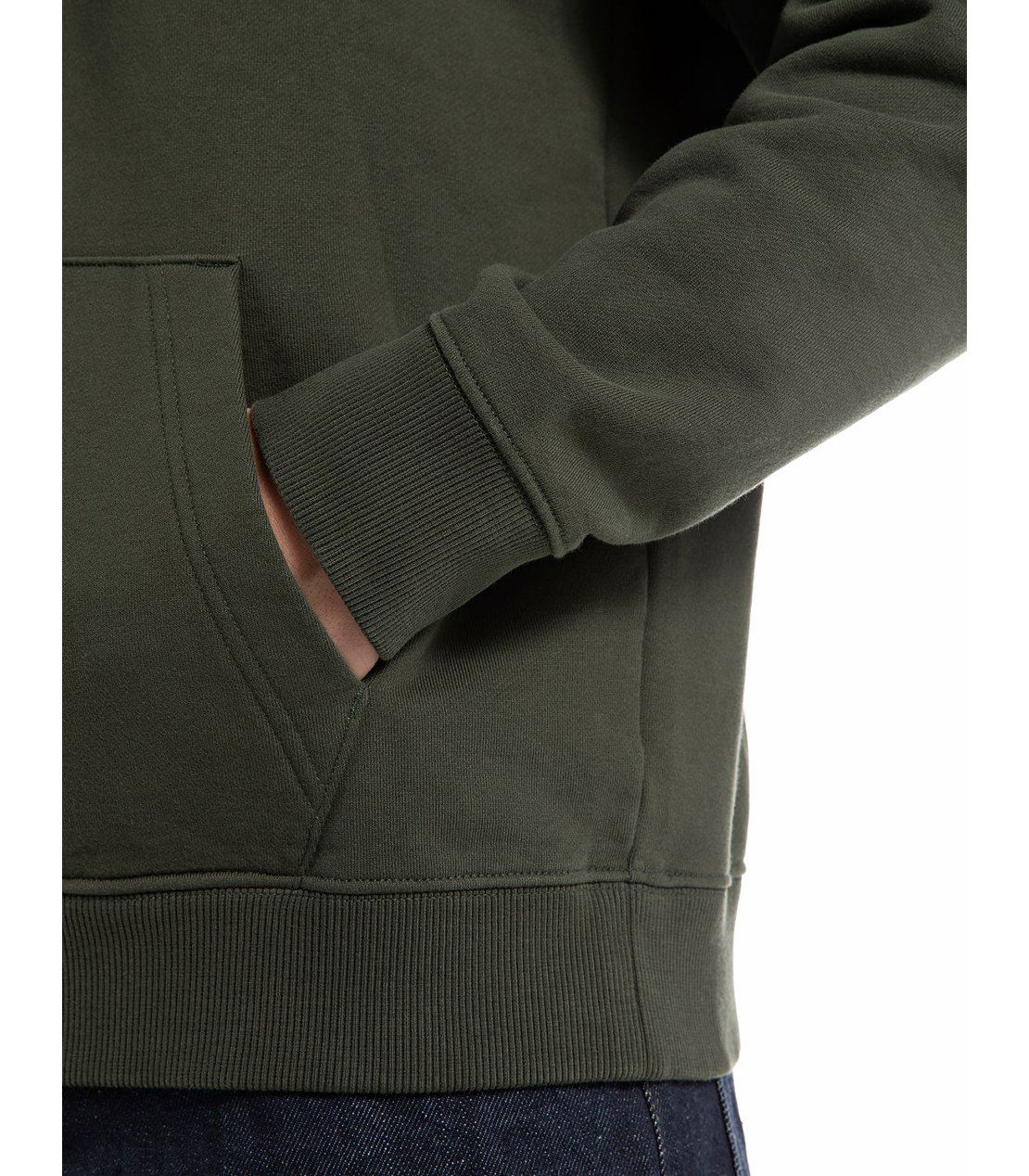 オーガニックコットンフリースフーディー 詳細画像 アーミーグリーン 5